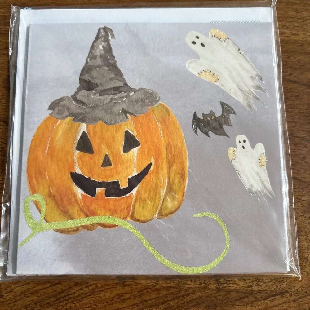 2 Halloween Pop Up Cards Pumpkin‎ Ghost Fall Cards Black Cat Jack-o'-lantern